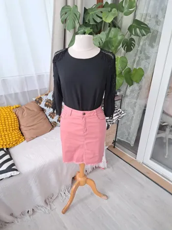 Jupe jean rose T 36/38
