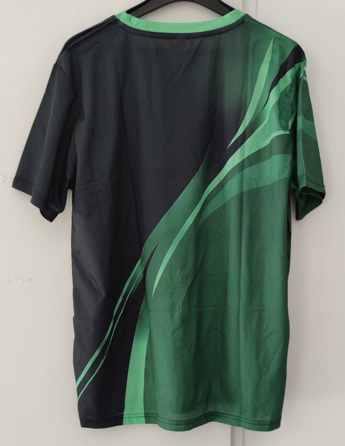 T-shirt manches courtes taille L couleur vert et noir pour homme - photo numéro 2