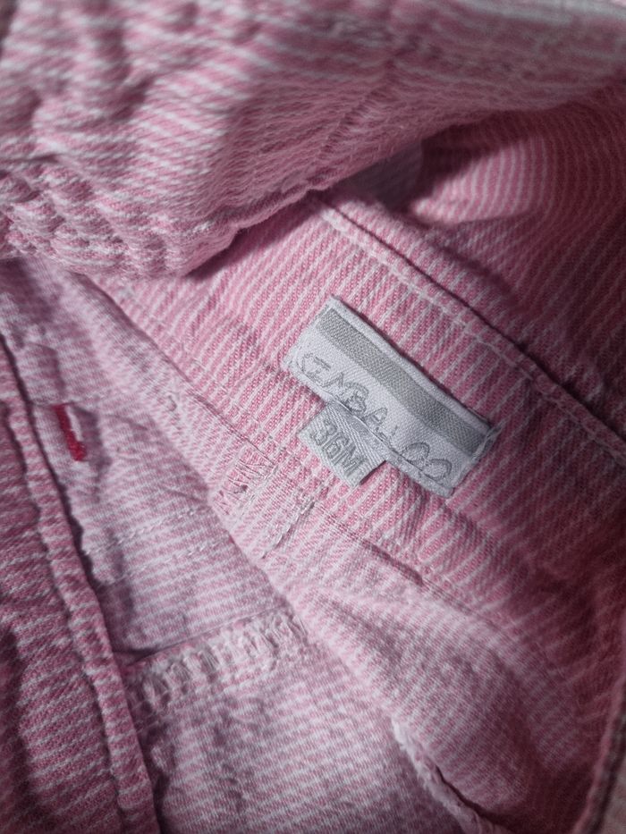 Robe salopette rose à rayures 36mois - photo numéro 3