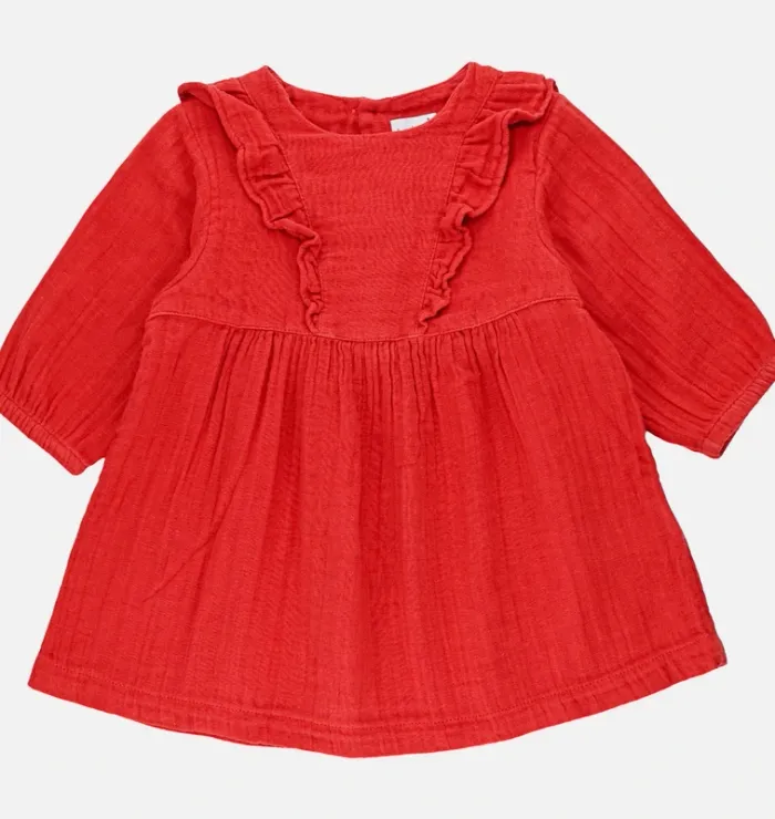 Robe à manches longues 6 mois en coton bio Petit Bateau