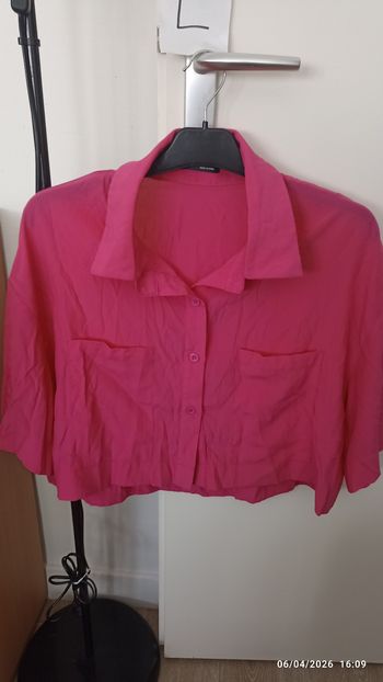 Chemisier court leger rose L 