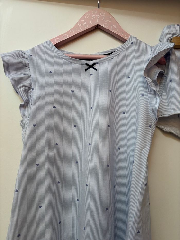 Pyjama fille rayé bleu clair et blanc H&M 8-10 ans - photo numéro 3