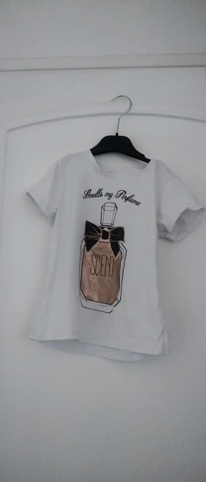 Tee shirt imprimé flacon de parfum blanc fille 8 ans - photo numéro 3