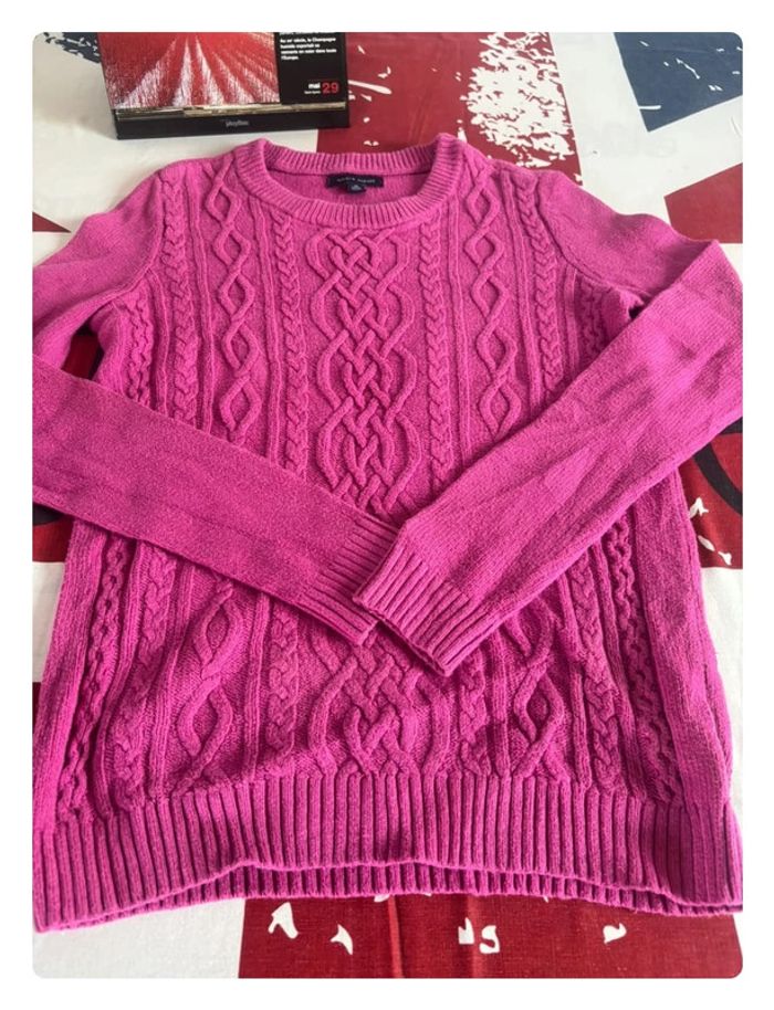 Pull Torsadé Tommy Hilfiger taille xs rose fushia - photo numéro 4