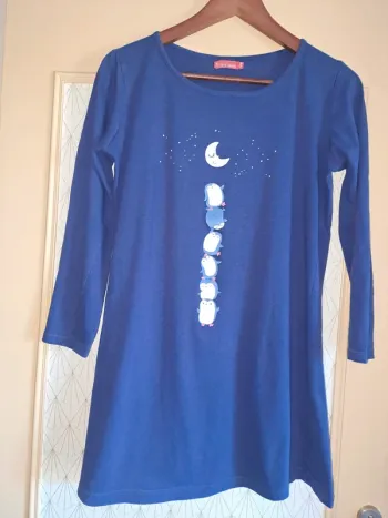 Chemise de nuit marine comme neuve tissaia basics 34/36