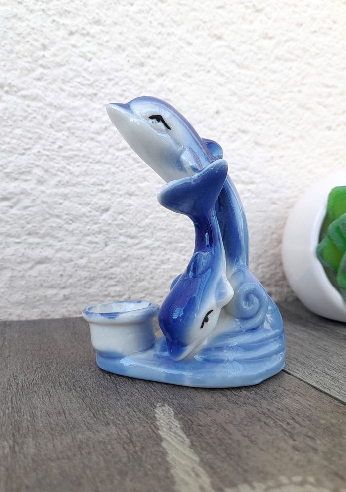 Figurine dauphins en céramique - photo numéro 2