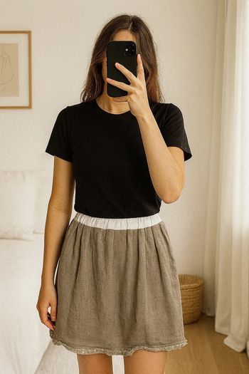 Jupe midi upcyclée par Tilli – Création unique