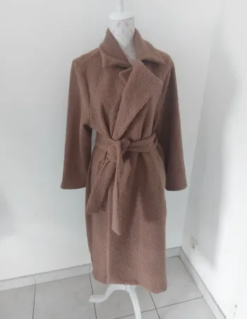 Manteau oversize coton taupe neuf