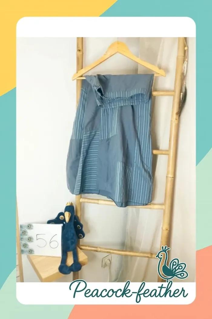 Jupe grise bleue 56 Edmée