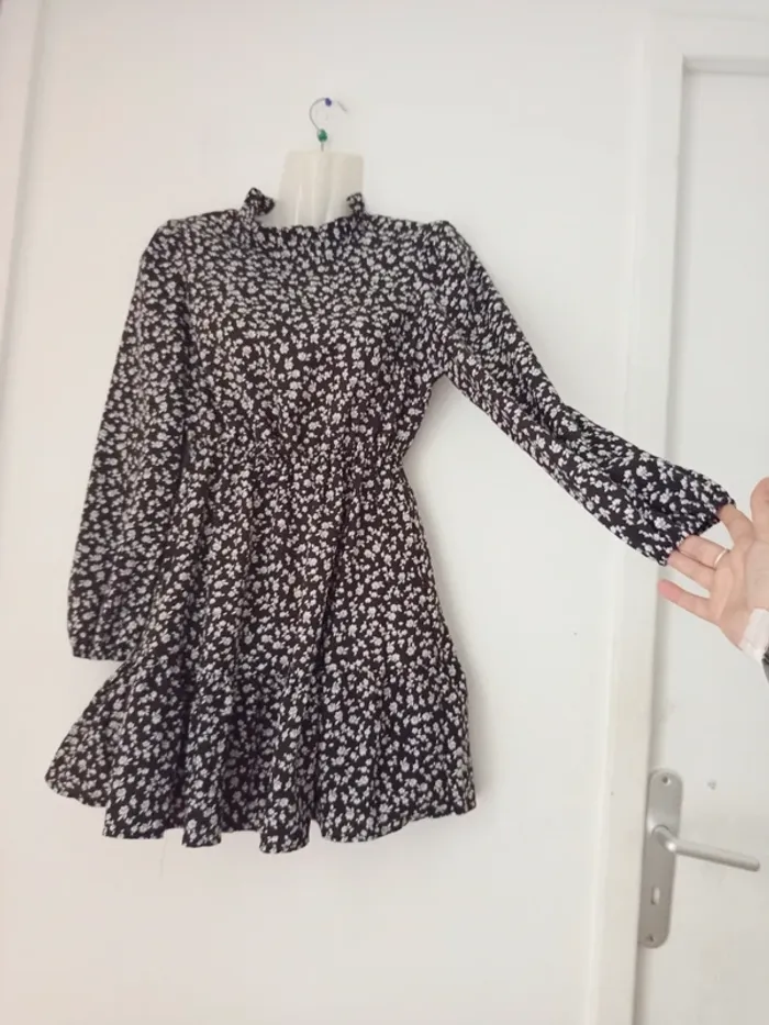 Robe d'été manches longues légère à fleurs femme - photo numéro 2