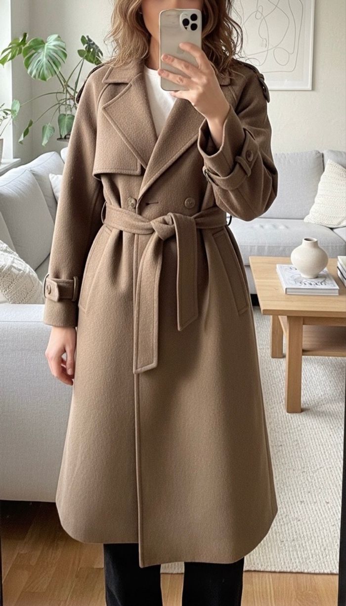 Manteau Trench 76% de laine - photo numéro 2