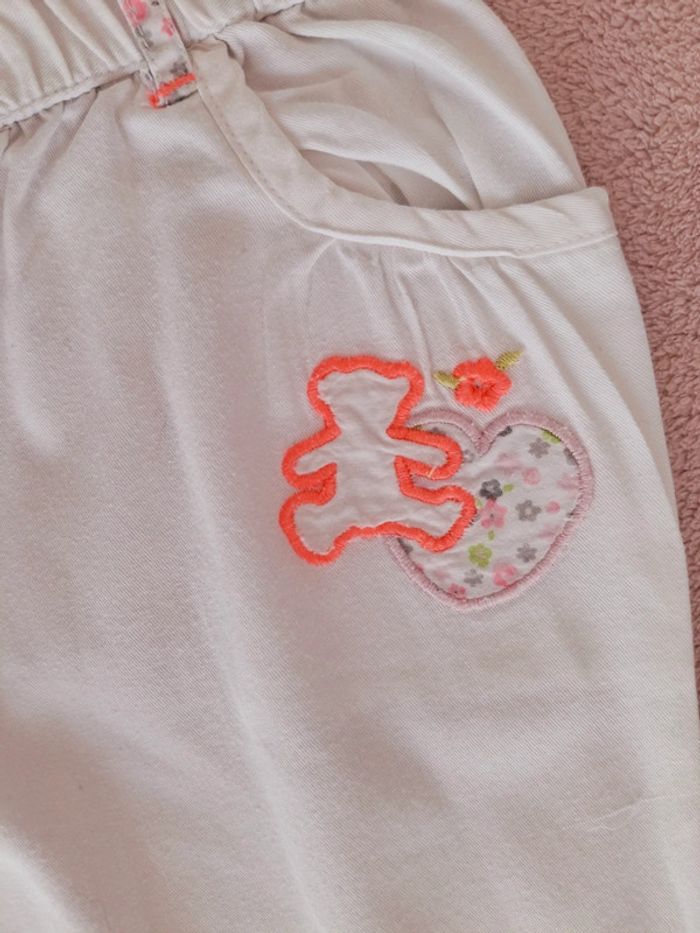 Ensemble Lulu Castagnette 36 mois tunique débardeur rose clair et pantalon blanc 3/4 - photo numéro 5