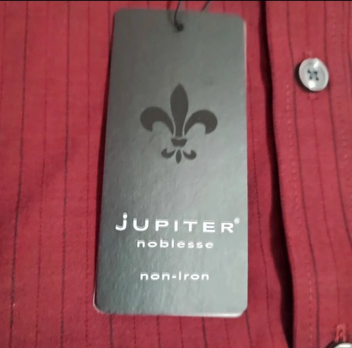 Chemise manches longues bordeaux 100% coton, taille XL, Jupiter - photo numéro 3