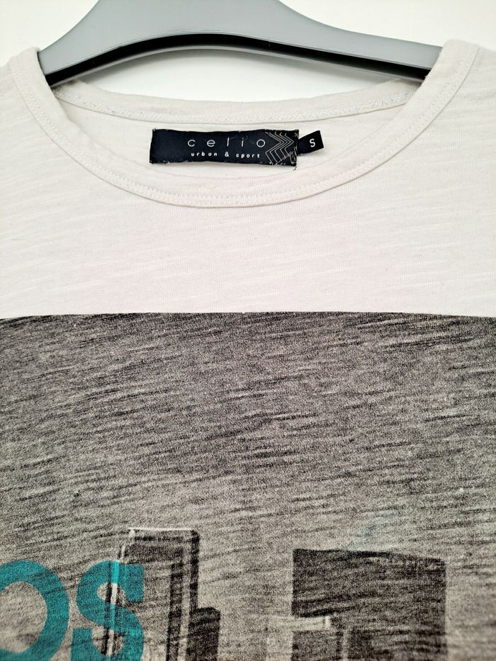 tshirt blanc city celio taille S los angeles - photo numéro 2