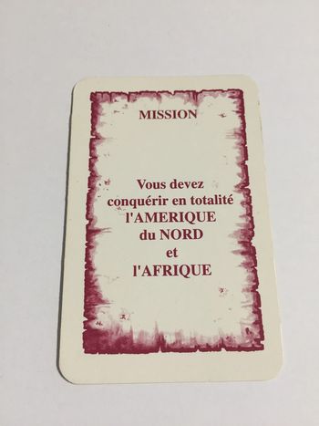 Carte mission l'Afrique pièce détachée jeu de société Risk la conquête du monde Parker #A54