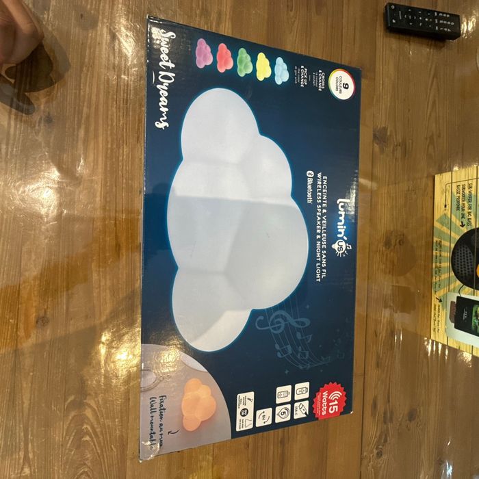 Enceinte et veilleuse sans fil nuage en Bluetooth lumin’US