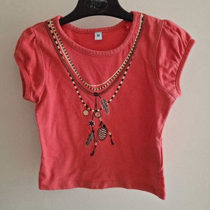 3 ans tee-shirt corail - photo numéro 1