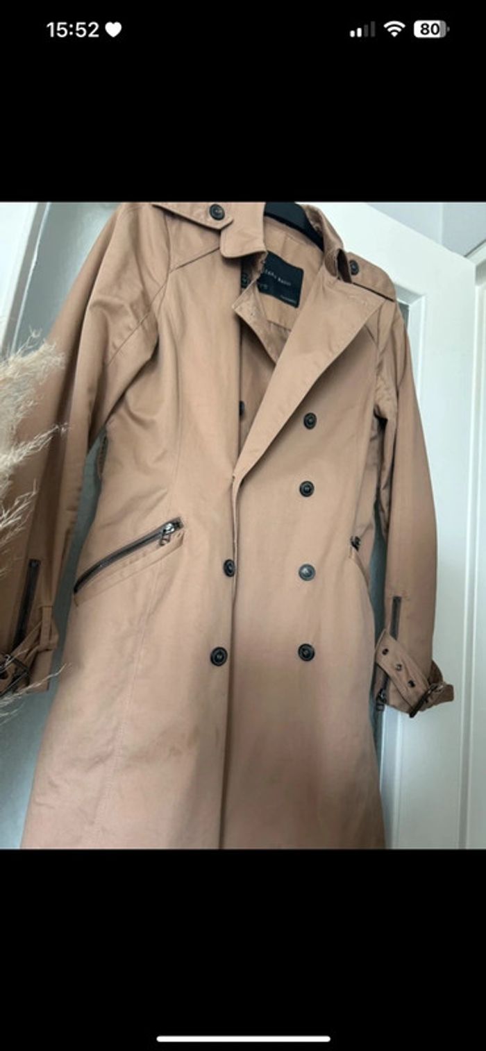 trench long marron femme zara M neuf - photo numéro 2