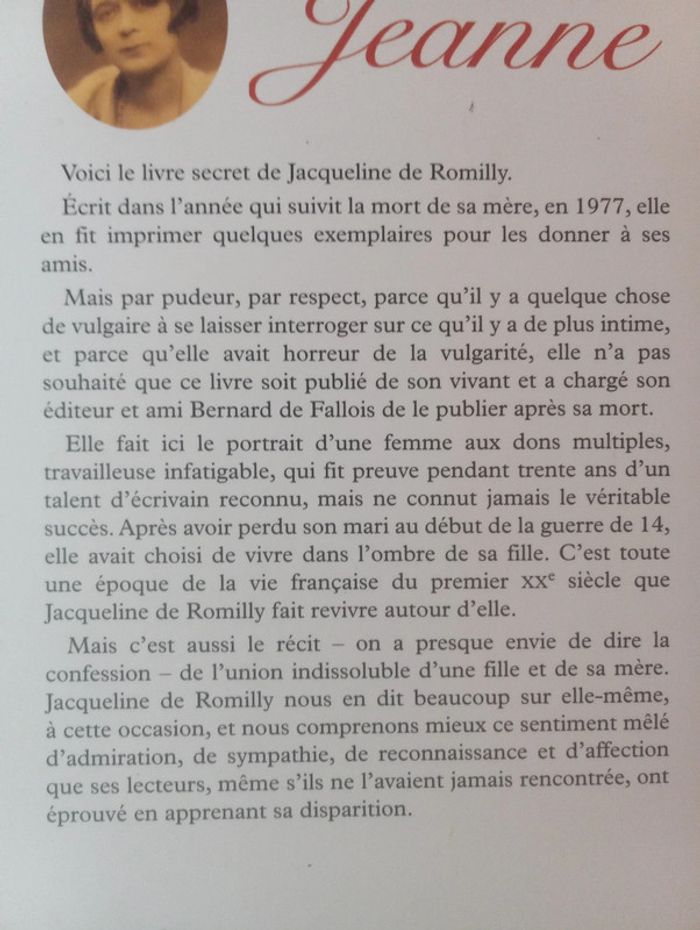 Jacqueline de Romilly - Jeanne - photo numéro 3