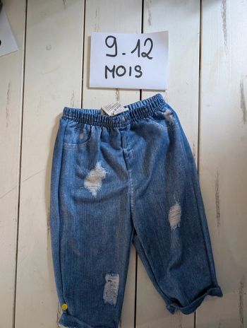 Pantalon léger effet jean bébé garçon 9/12 mois