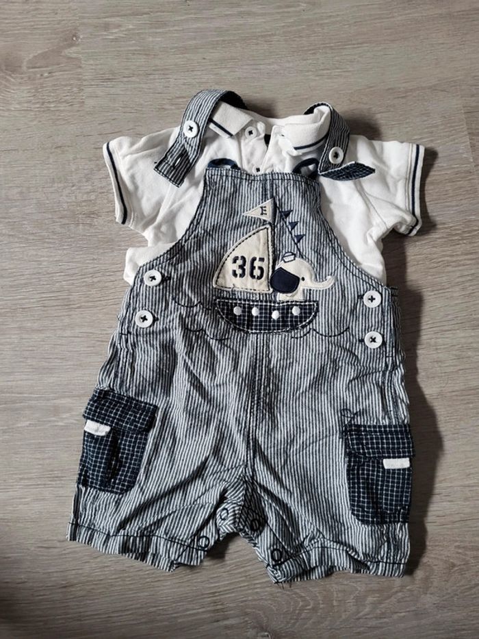 Ensemble polo, salopette et pantalon été 12 mois - photo numéro 3