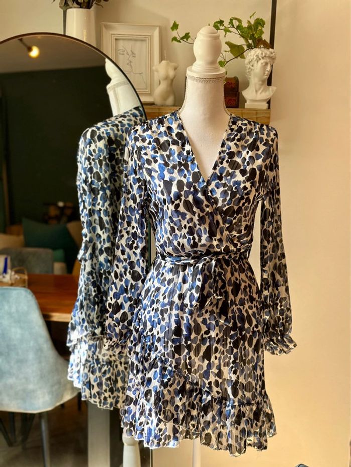 Robe imprimé léopard bleu Lilie Rose – Taille 36 - photo numéro 2