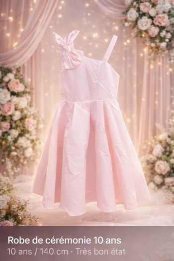 🌸 Robe de cérémonie rose – 10 ans / 140 cm 🌸