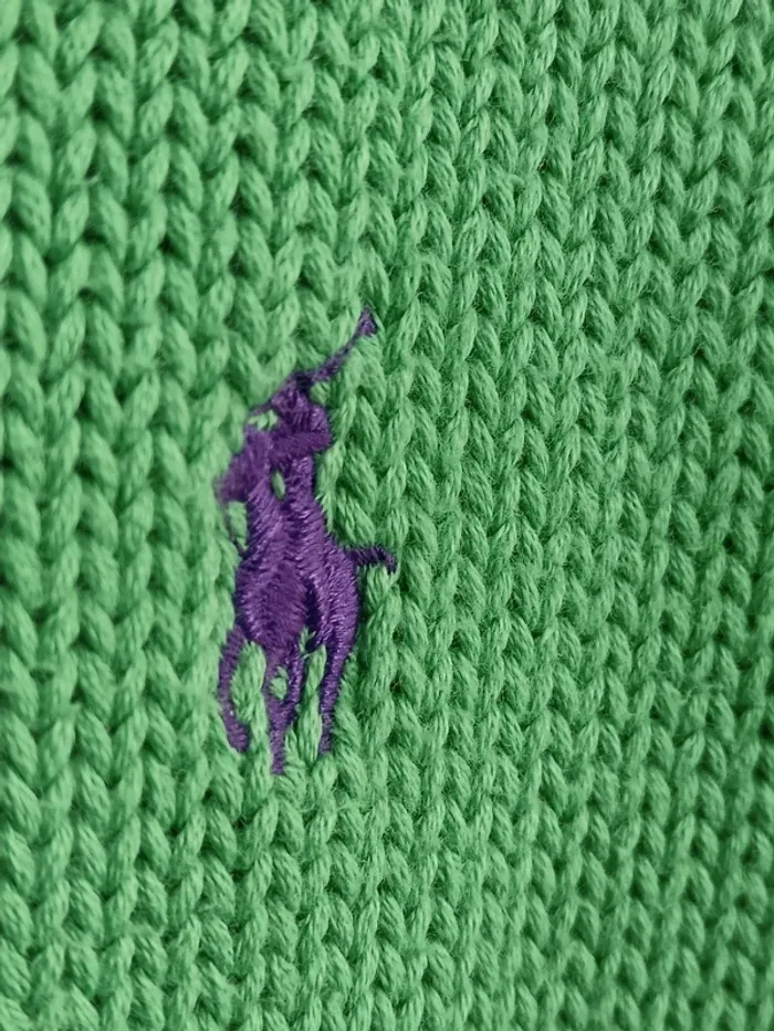 Ralph Lauren " Pull vintage tricot vert" taille L - photo numéro 4