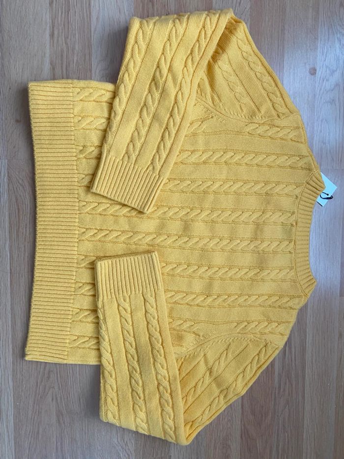 Pull Claudie pierlot en laine jaune mimosa - photo numéro 9