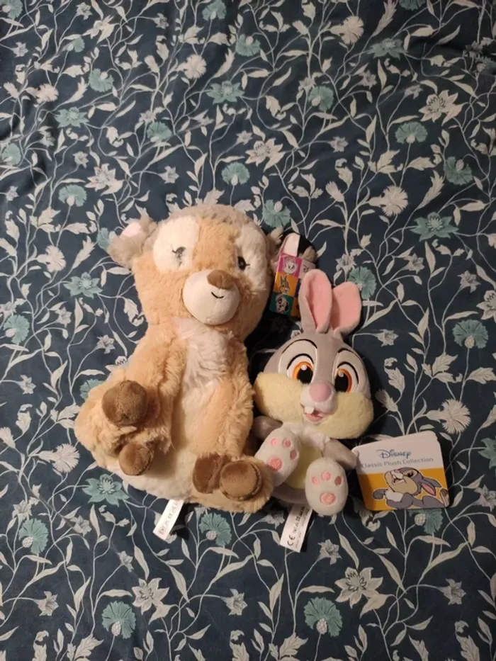 Lot de 2 Très belles peluches Disney Bambi et panpan neuve avec étiquette