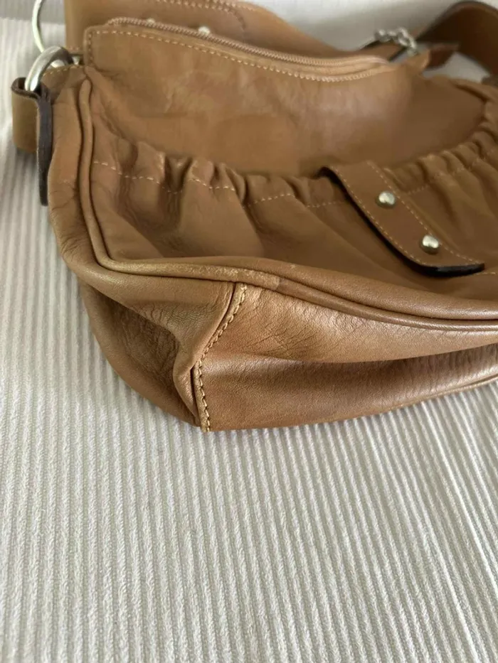 Sac bandoulière cuir camel Salamander – bon état - photo numéro 7