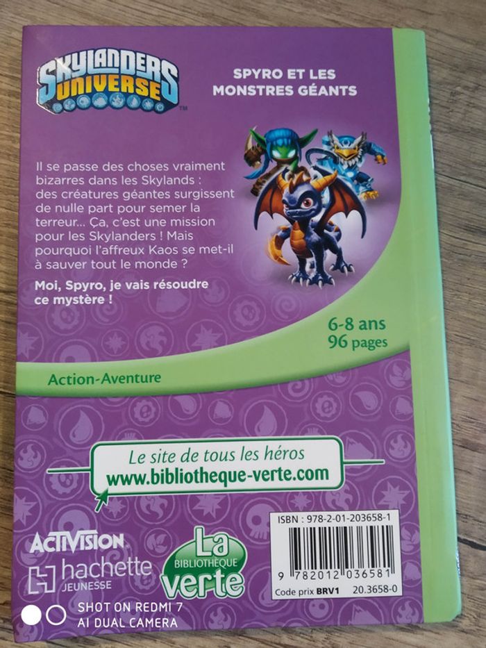 Livre Skylanders spiro et les monstres geants - photo numéro 2