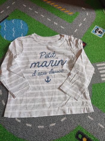 t-shirt gris rayé petit marin
