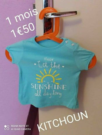 Tee-shirt Taille 1 mois