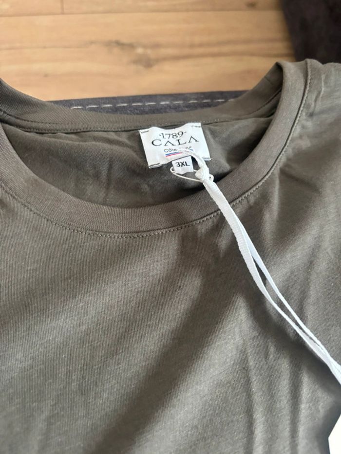 T-shirt CALA 1789 - Neuf avec étiquettes - Taille 3XL kaki - photo numéro 2