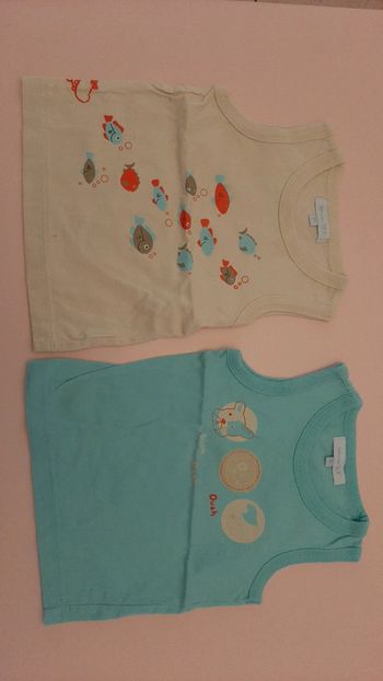 Lot 2 débardeurs garçon 18 mois non portés
