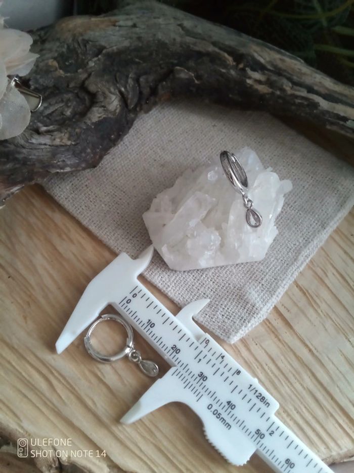 Petites créoles gouttes argentées - photo numéro 3