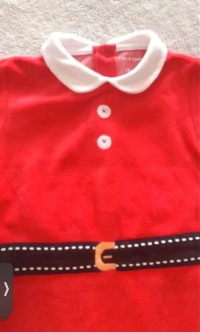 Pyjama une pièce Hiver garçon thème  Noël TRÈS BON ÉTAT taille 18 mois couleur rouge - photo numéro 2