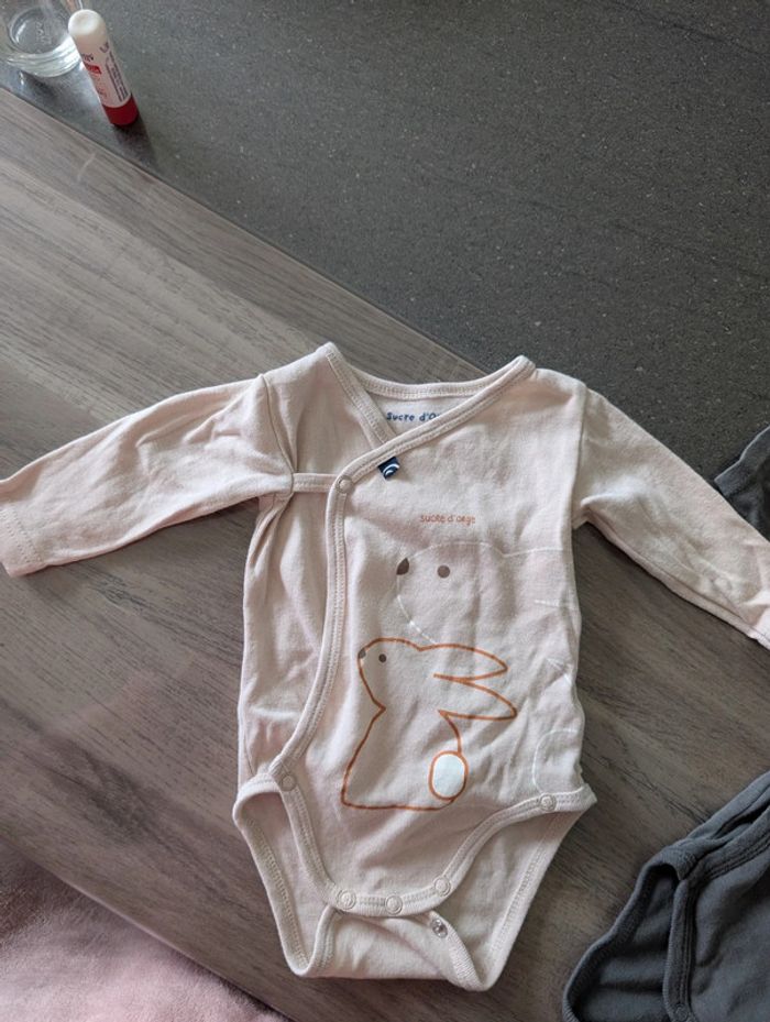 Lot de 2 bodies bébé fille garçon mixte 3mois manches longues - photo numéro 4
