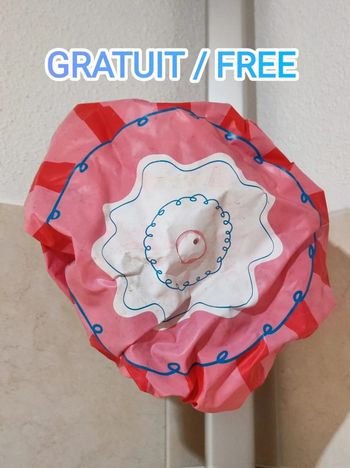 Bonnet de bain douche cupcake rose / Gratuit - Free