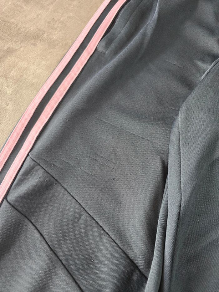 Pantalon jogging Adidas trackpant climacool gris anthracite bande rose taille M - photo numéro 5