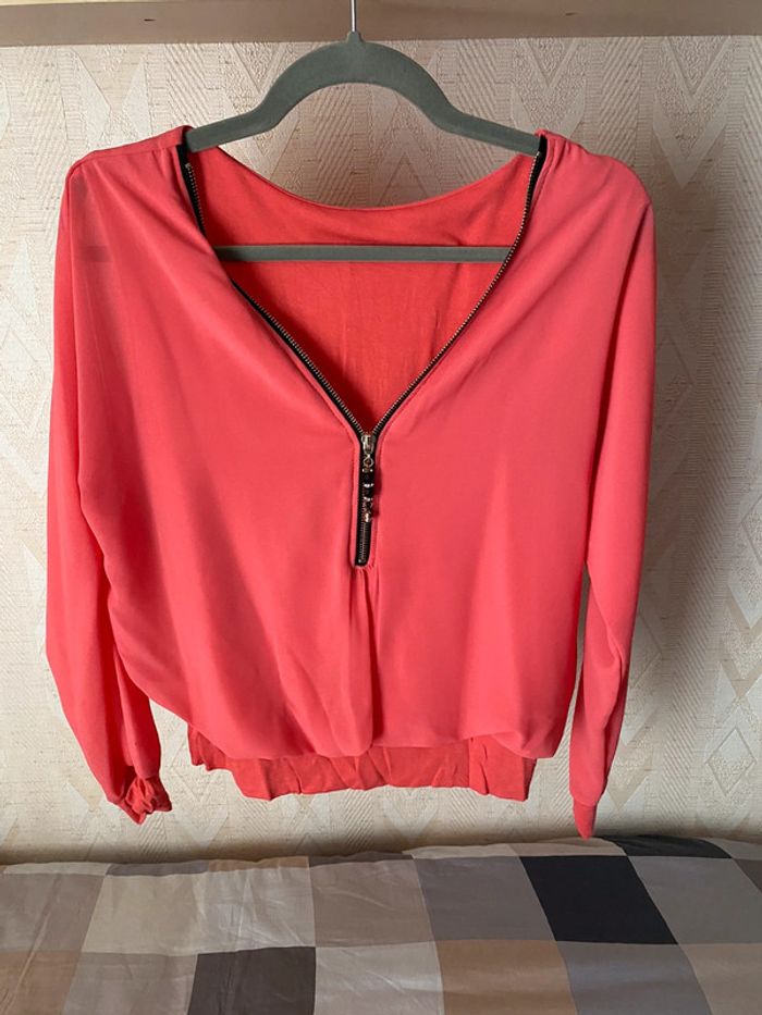 Superbe belle blouse rose taille unique - photo numéro 2