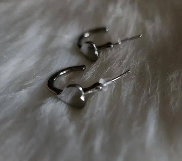 💎Boucles d’oreilles Creoles Argenté Coeur💎