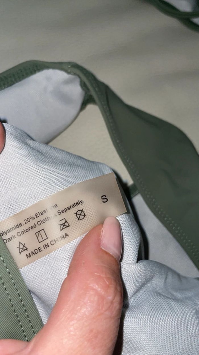Maillot de Bain Vert Kaki Neuf - Bikini 2 Pièces Taille S - photo numéro 3