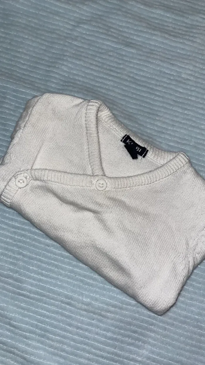Gilet blanc 1 mois kiabi