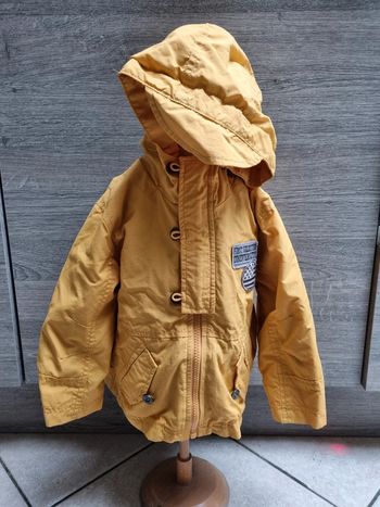 Manteau double jaune et gris