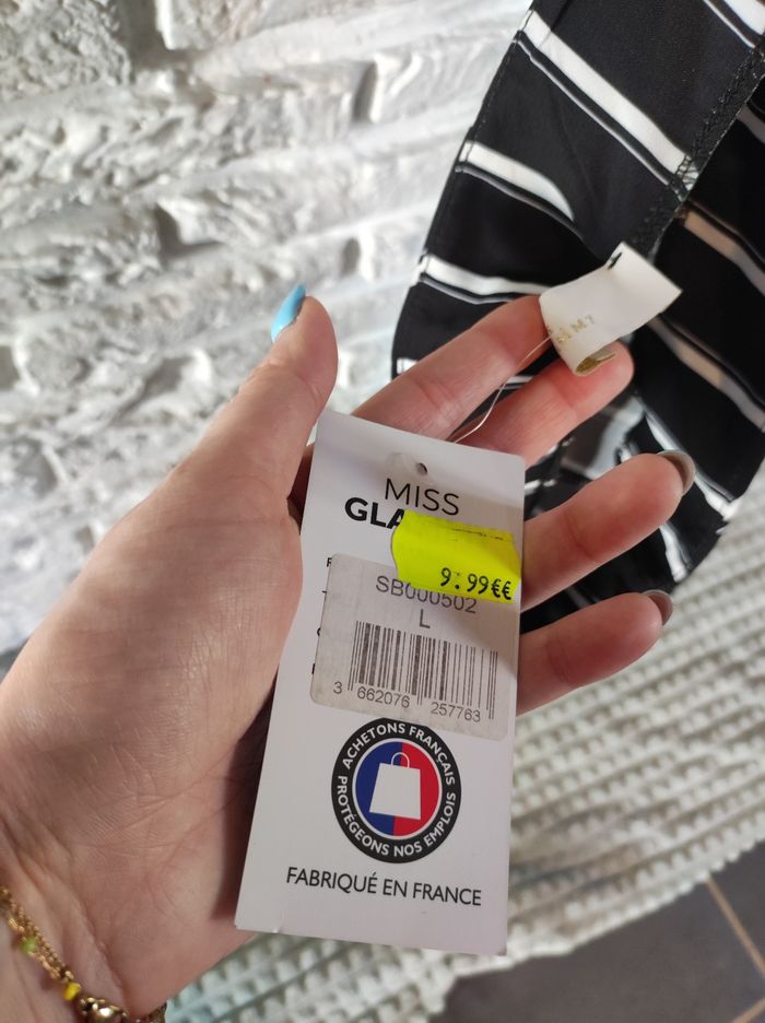 Pantalon à rayures noir et blanc L - photo numéro 3