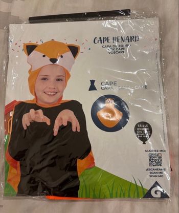 Déguisement cape renard 2 ans et +