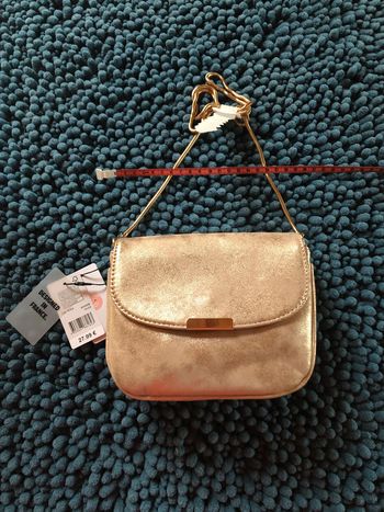 Petit sac bandoulière doré rose naf naf - ne u f