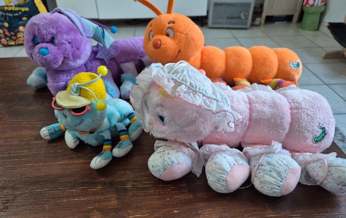 Lot 4 peluches chenille lots a lots a legggggggs 1984